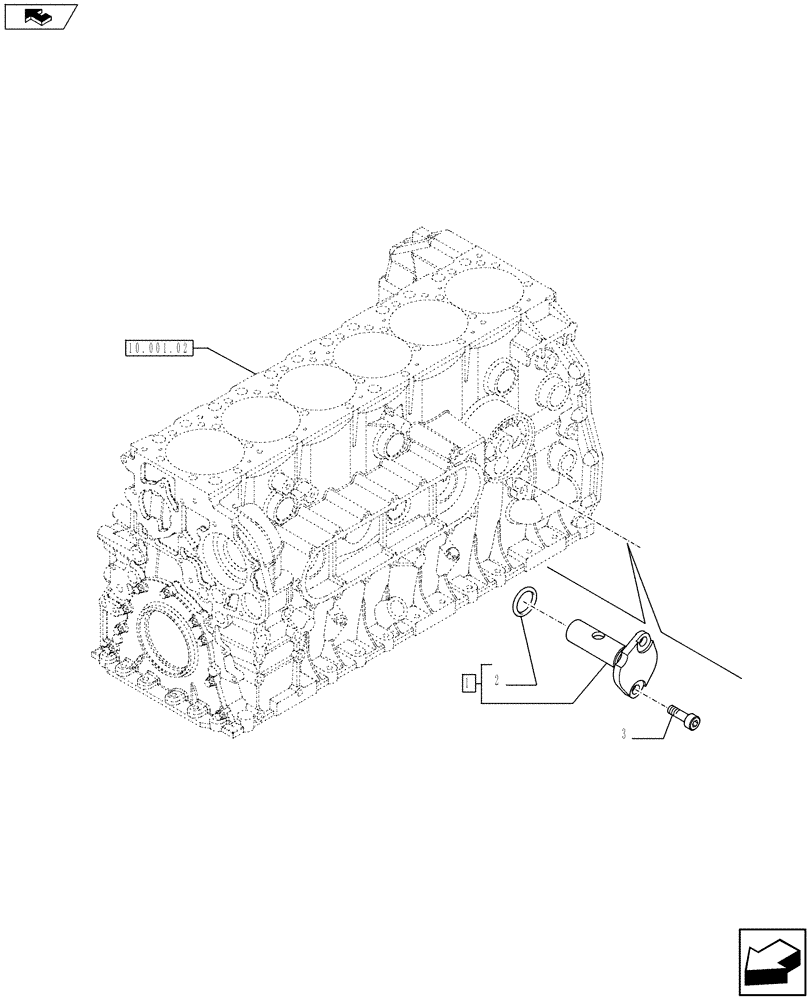 Схема запчастей Case 1121F - (10.206.02 [02]) - OIL PRESSURE REGULATION VALVE (10) - ENGINE