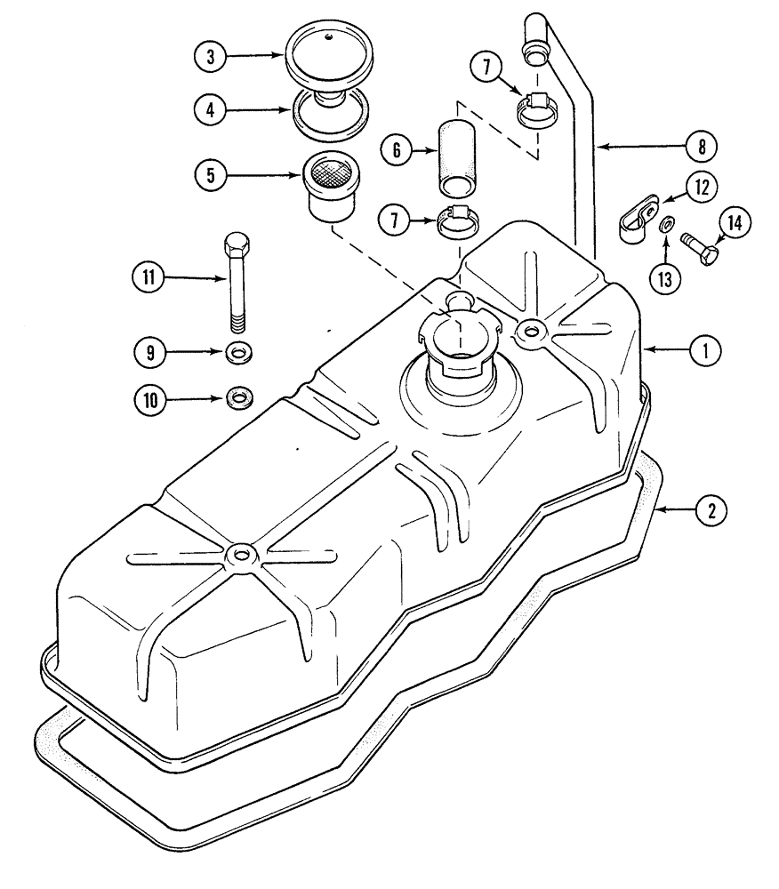 Схема запчастей Case 380B - (2-24) - VALVE HOUSING COVER (02) - ENGINE