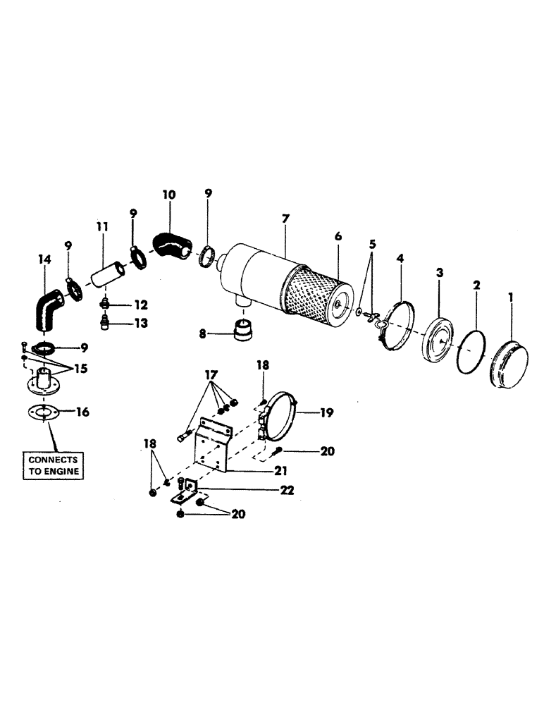 Схема запчастей Case 40EC - (029) - AIR CLEANER AND ATTACHING PARTS FOR:, DETROIT DIESEL 4-71 ENGINE (01) - ENGINE