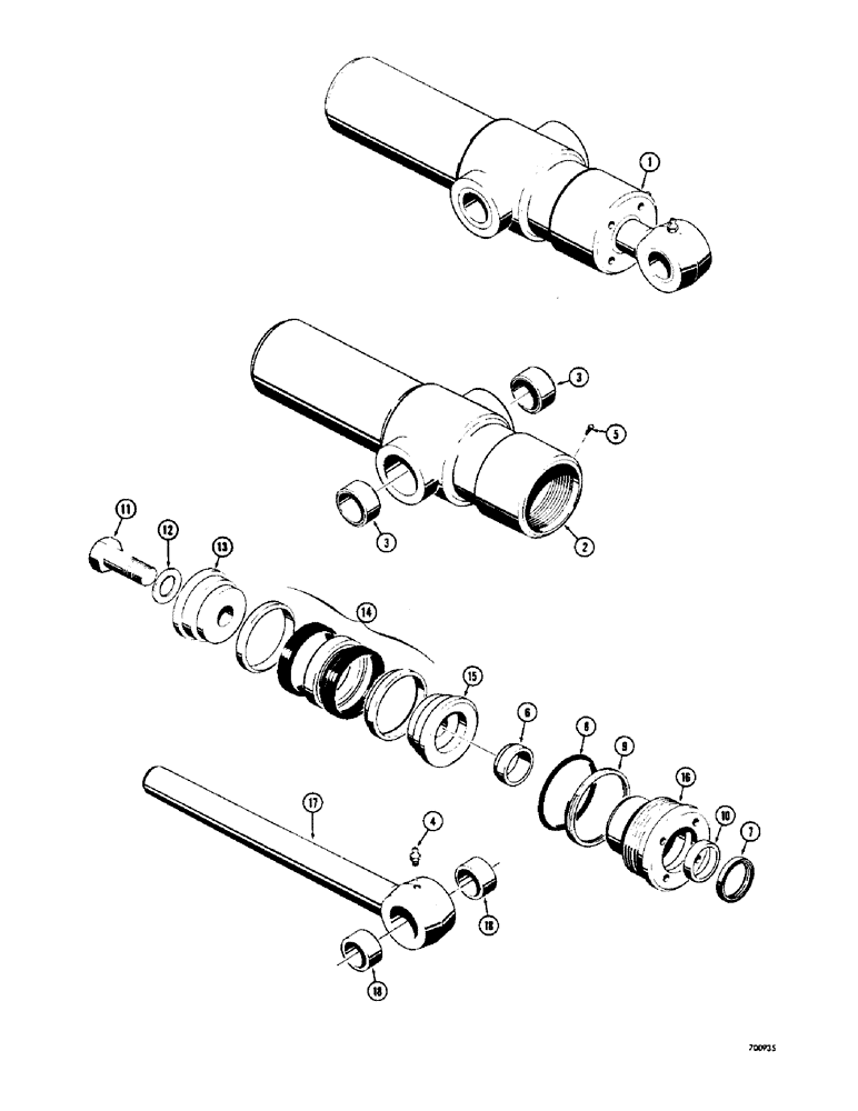 Схема запчастей Case 310G - (231A) - G32480 RIPPER CYLINDER, USES PRESS IN OUTER ROD WIPER (07) - HYDRAULIC SYSTEM