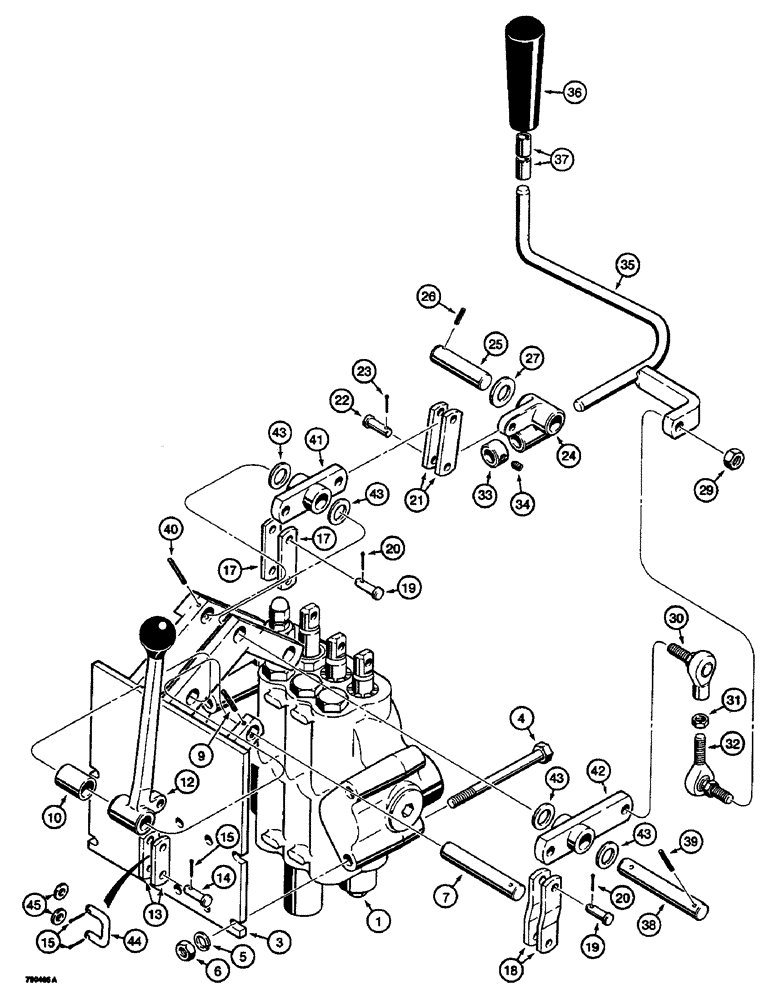 Схема запчастей Case 350B - (202) - EQUIPMENT CONTROL VALVE AND LEVERS, TWO CONTROL LEVERS - THREE SPOOL VALVE DOZER MODELS ONLY (07) - HYDRAULIC SYSTEM