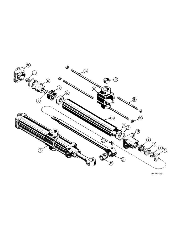 Схема запчастей Case 420C - (234) - D27696 HYDRAULIC SCARIFIER CYLINDER (07) - HYDRAULIC SYSTEM