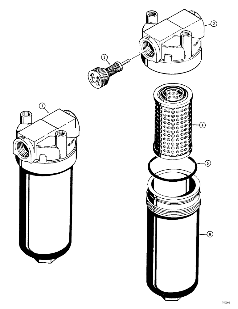 Схема запчастей Case 350 - (118) - D52050 OIL FILTER (03) - TRANSMISSION