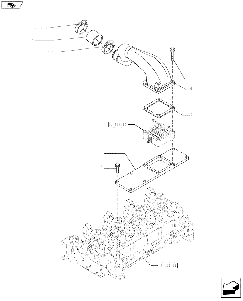 Схема запчастей Case F4GE9454K J604 - (10.254.01) - INTAKE MANIFOLD (2854335 - 2852343) (10) - ENGINE