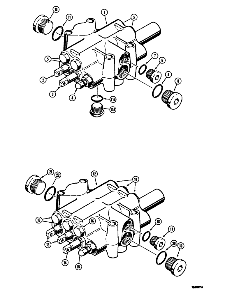 Схема запчастей Case 350B - (212) - TWO AND THREE SPOOL CONTROL VALVES, DRAWBAR AND DOZER MODELS (07) - HYDRAULIC SYSTEM