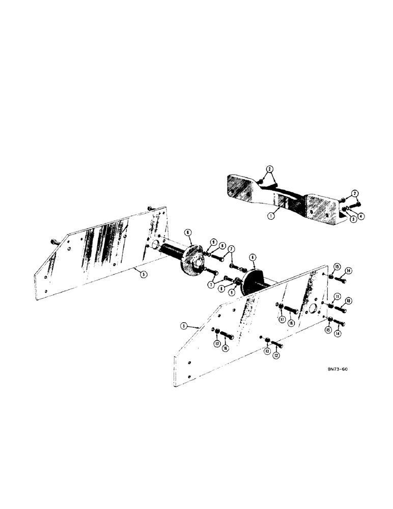 Схема запчастей Case 500 - (156[1]) - SIDE PLATE, PIVOT BAR, AND DRAWBAR GUIDE (04) - UNDERCARRIAGE