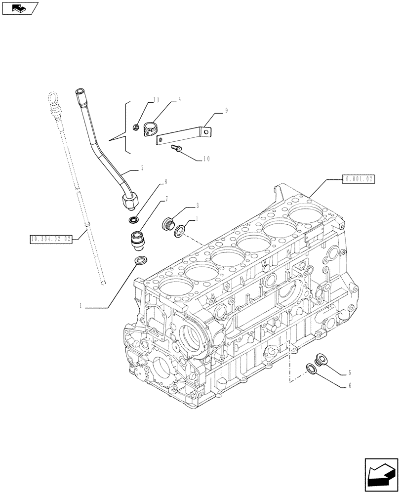 Схема запчастей Case F3AE0684K E910 - (10.304.02 01) - OIL LEVEL CHECK - MY11 8120 (10) - ENGINE