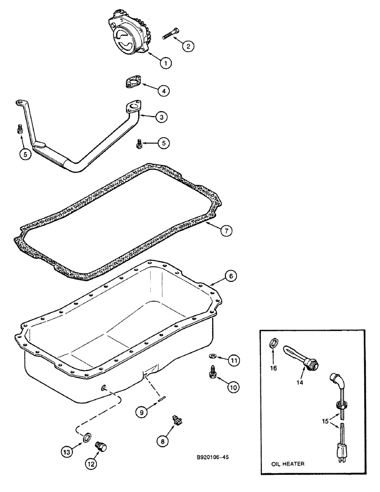 Схема запчастей Case 688C - (2-38) - OIL PUMP AND OIL PAN (01) - ENGINE