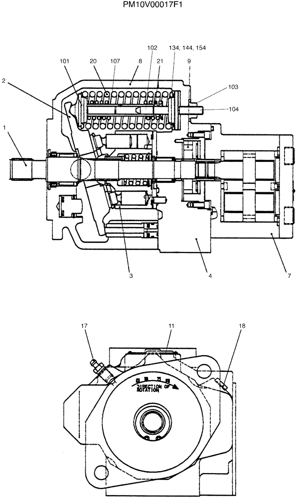 Схема запчастей Case CX27B - (07-023) - PUMP ASSY P/N PM10V00017F1 (35) - HYDRAULIC SYSTEMS