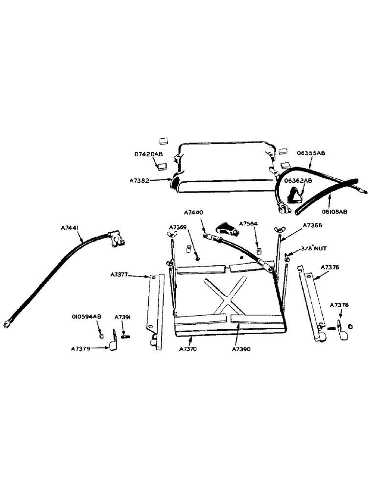 Схема запчастей Case 425 - (063) - BATTERY FOR DIESEL TRACTORS (55) - ELECTRICAL SYSTEMS