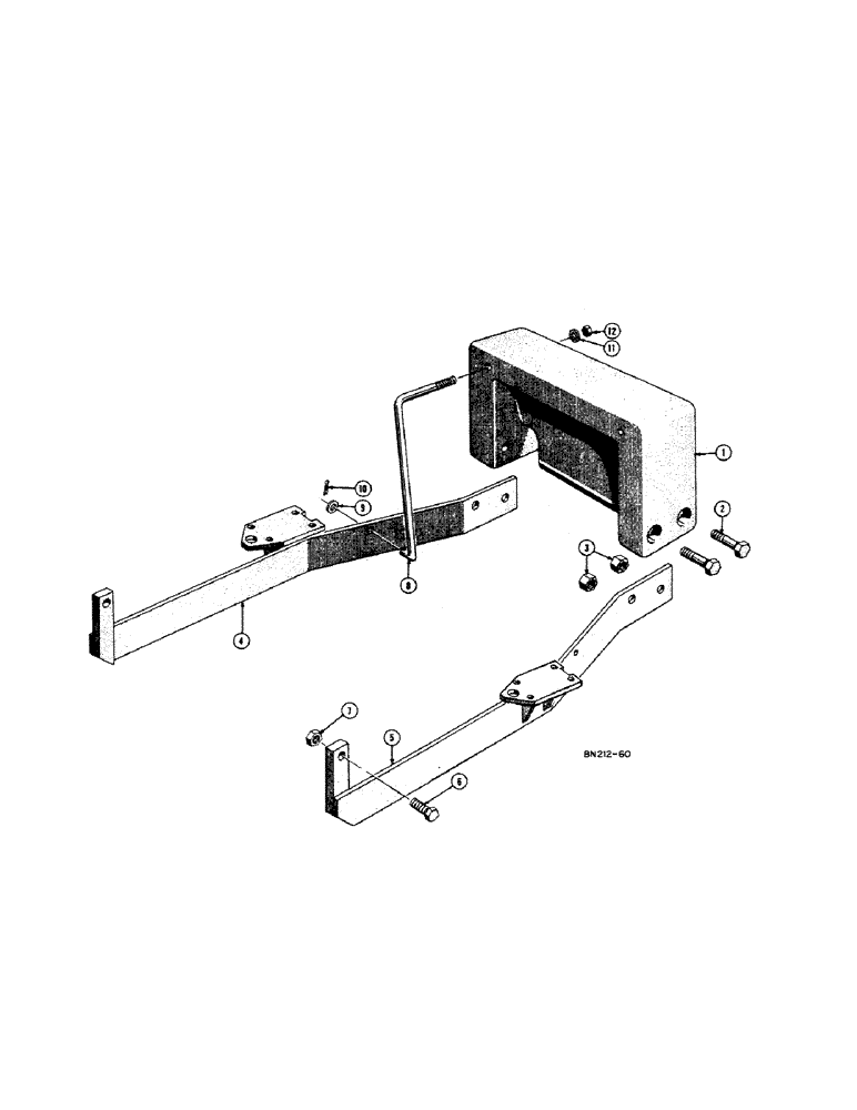 Схема запчастей Case 420B - (238) - 900 LB. REAR COUNTER WEIGHT FOR LOADER 