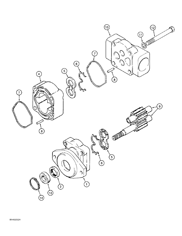 Схема запчастей Case 480F - (8-069A) - 102480A1 HYDRAULIC PUMP, COMMERCIAL INTERTECH (08) - HYDRAULICS