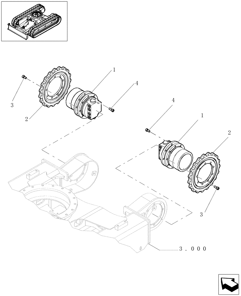 Схема запчастей Case CX16B - (3.010[01]) - TRAVEL MOTOR (48) - TRACKS & TRACK SUSPENSION