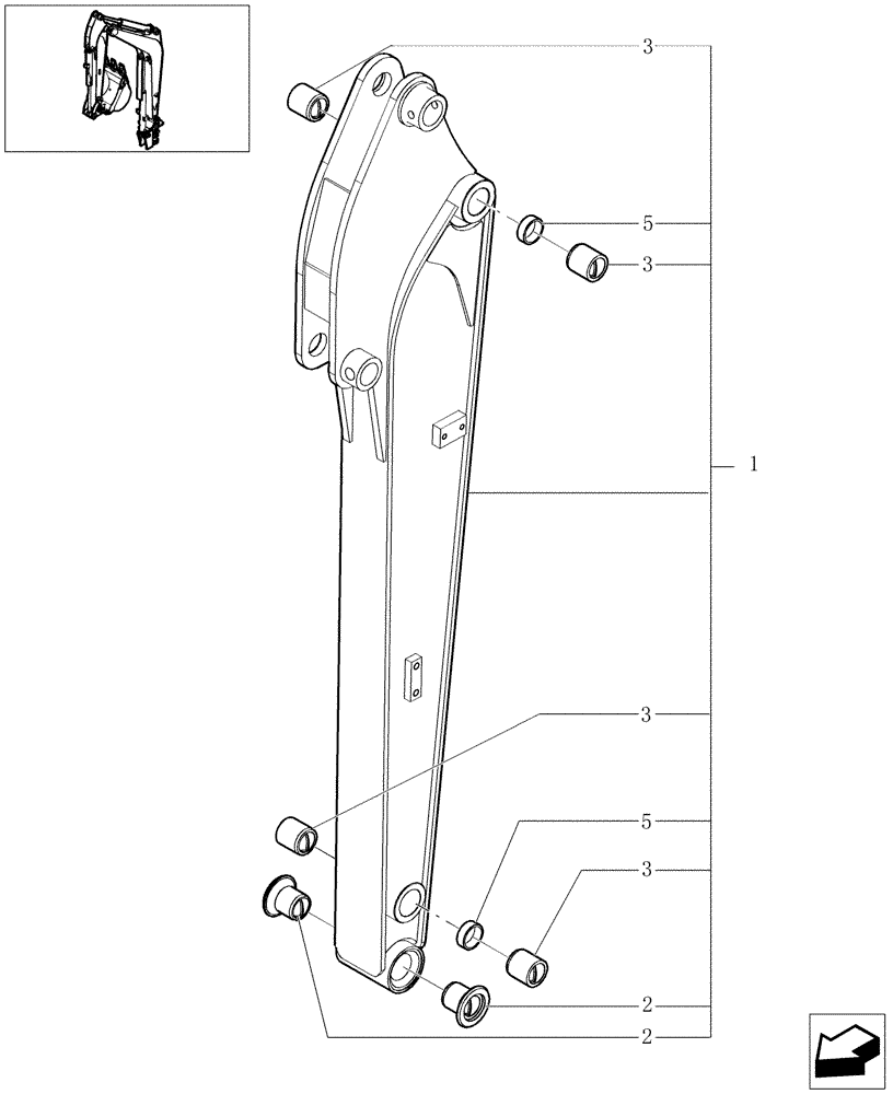 Схема запчастей Case CX16B - (5.0022[01]) - ARM (1,02M) (84) - BOOMS, DIPPERS & BUCKETS