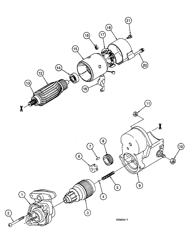 Схема запчастей Case 1825B - (4-06) - STARTER ASSEMBLY (04) - ELECTRICAL SYSTEMS