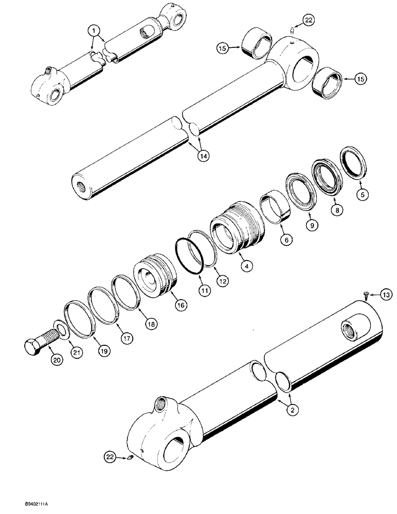 Схема запчастей Case 580SK - (8-139C) - BACKHOE BUCKET CYLINDER (08) - HYDRAULICS