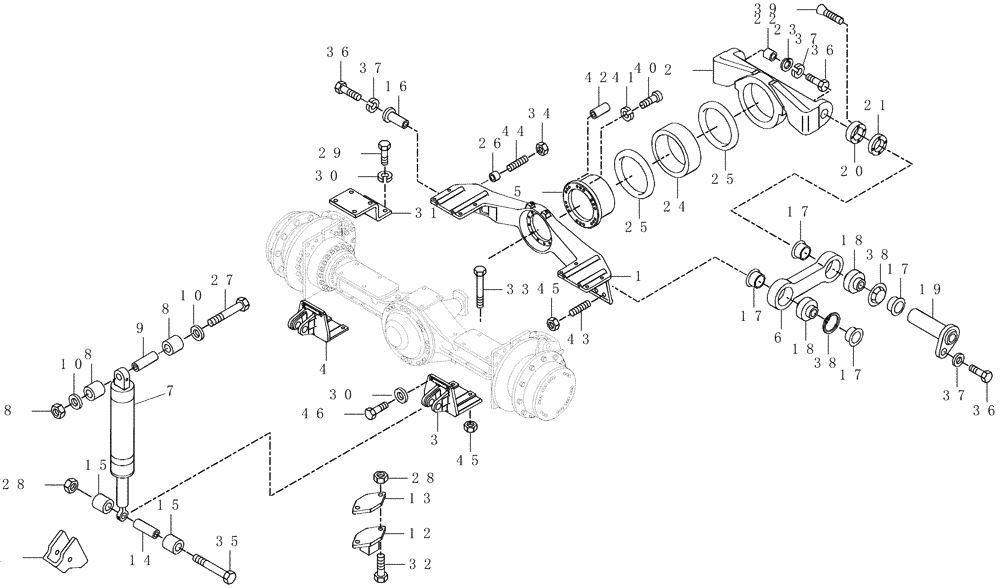 Схема запчастей Case 325 - (2.357[01]) - FRONT SUSPENSION (11) - AXLES/WHEELS