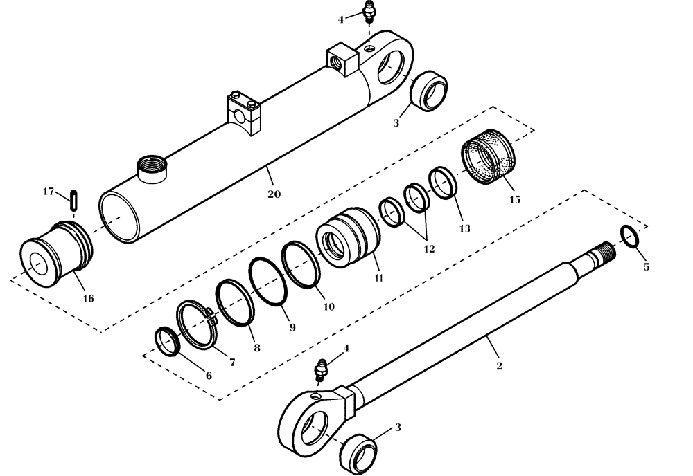 Схема запчастей Case 21D - (24.062[001]) - DUMP CYLINDER (OPTION) (S/N 561101-UP) No Description