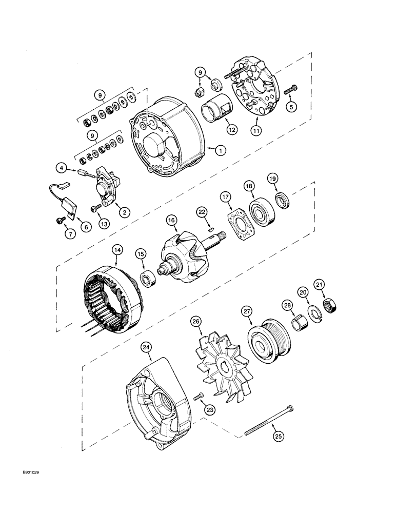 Схема запчастей Case 590 - (4-06) - A187873 ALTERNATOR (04) - ELECTRICAL SYSTEMS