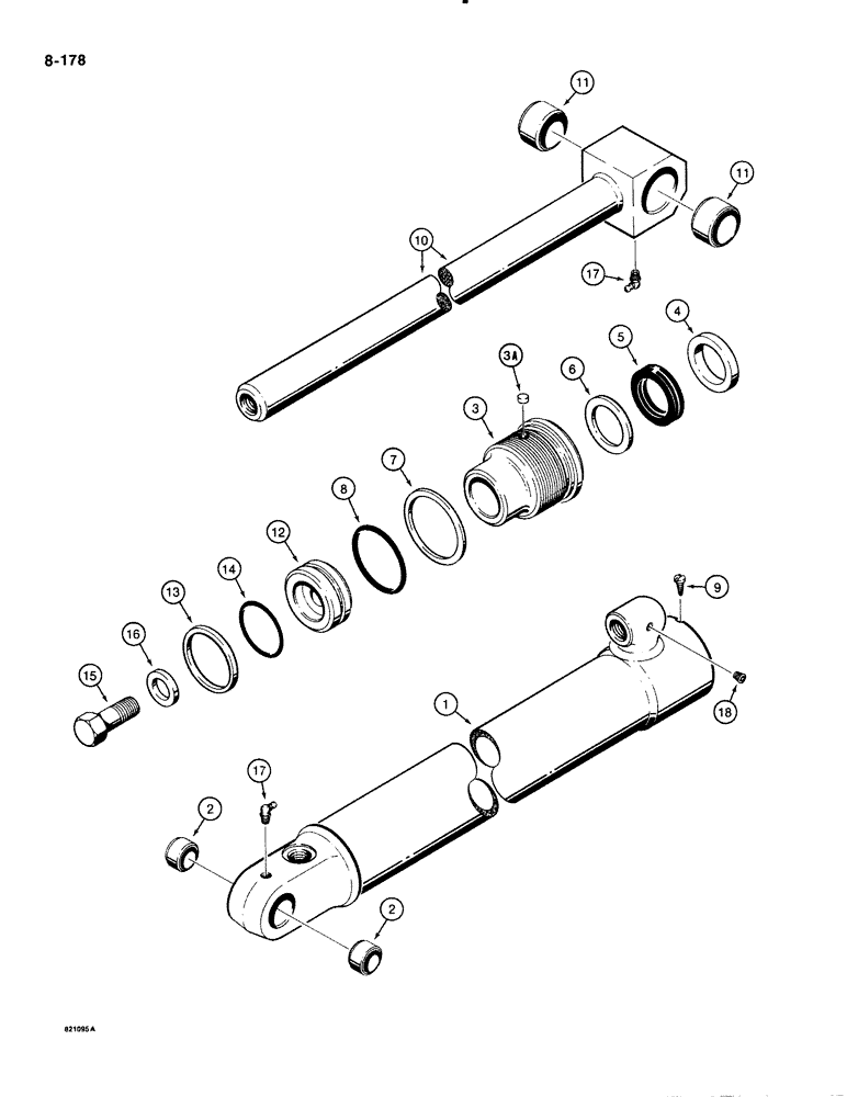 Схема запчастей Case 1835B - (8-178) - G106818 LOADER LIFT CYLINDER (08) - HYDRAULICS