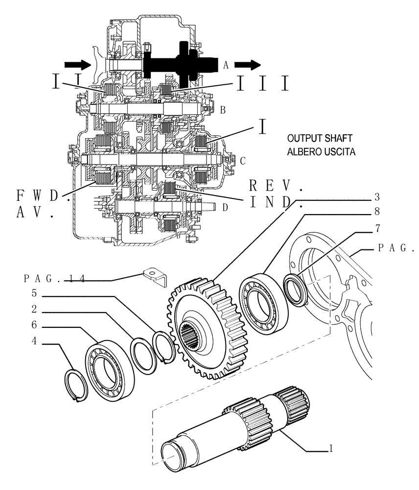 Схема запчастей Case 1850K - (1.211[24]) - TRANSMISSION - COMPONENTS Hydrostatic Transmission