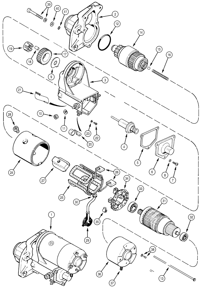 Схема запчастей Case 850H - (04-01) - STARTER ASSY (04) - ELECTRICAL SYSTEMS