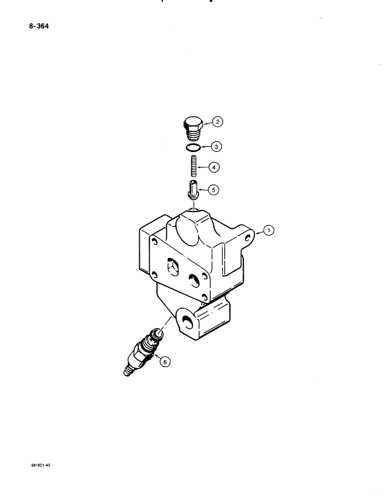 Схема запчастей Case 580K - (08-364) - LOADER CONTROL VALVE, OUTLET SECTION, WITH MAIN RELIEF VALVE (08) - HYDRAULICS