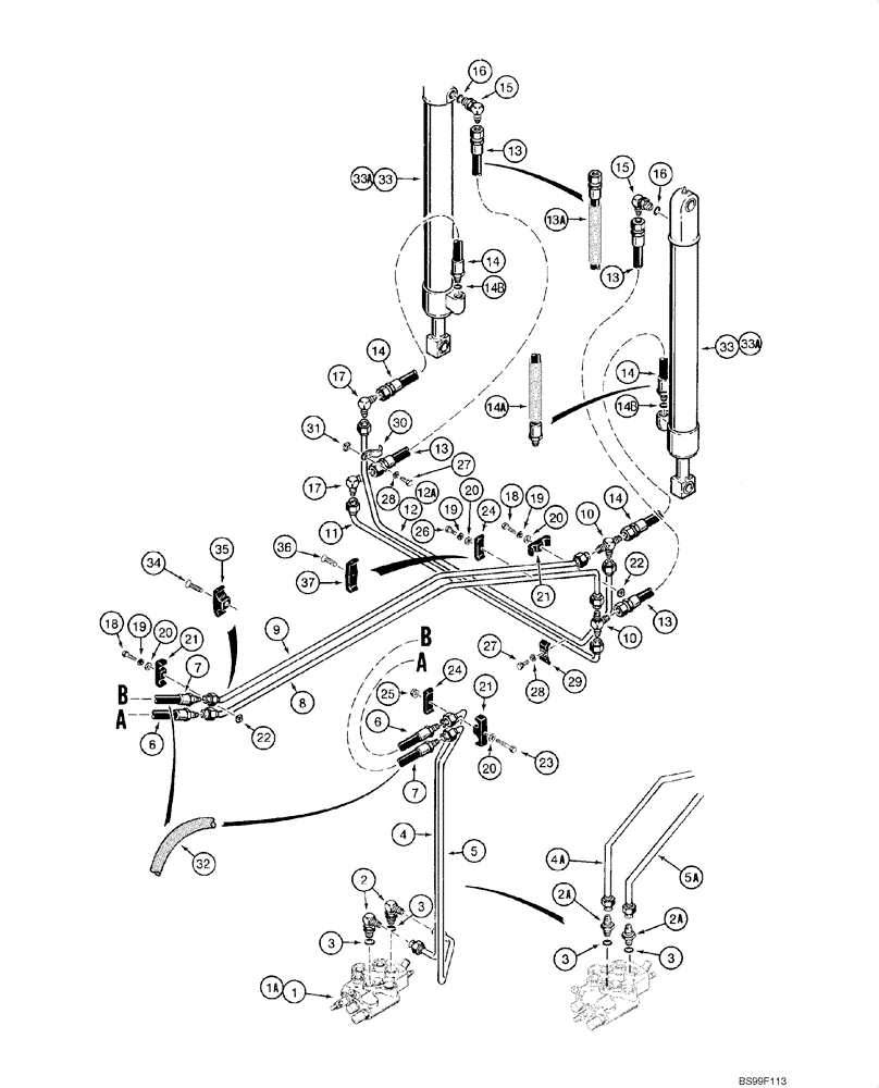 Схема запчастей Case 1845C - (08-06) - HYDRAULICS - LOADER BUCKET, JAF0041368 - (08) - HYDRAULICS