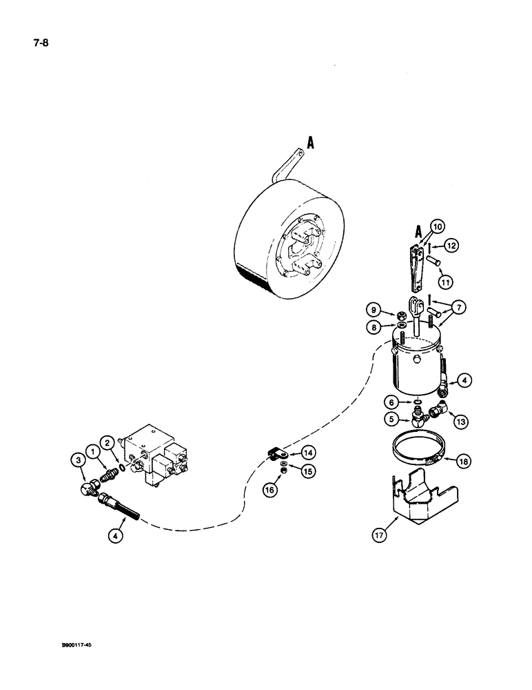 Схема запчастей Case 1085C - (7-08) - PARKING BRAKE SYSTEM (07) - BRAKES