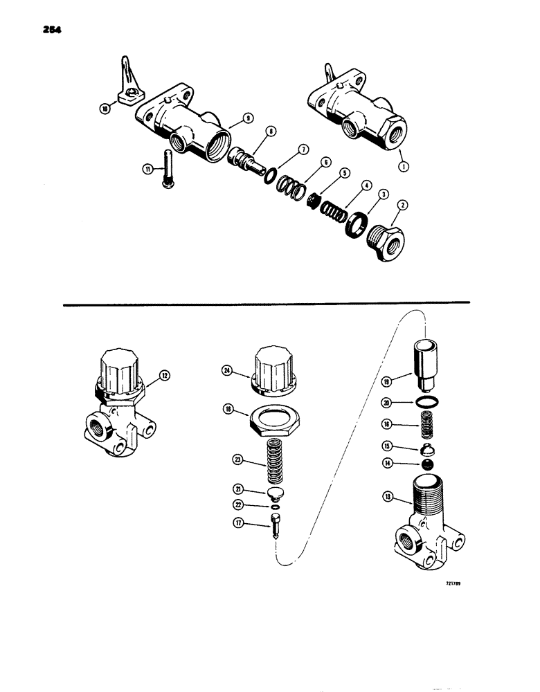 Схема запчастей Case 680E - (254) - BRAKE SYSTEM, L12630 CLUTCH CUTOUT VALVE, L13530 PRESSURE (33) - BRAKES & CONTROLS