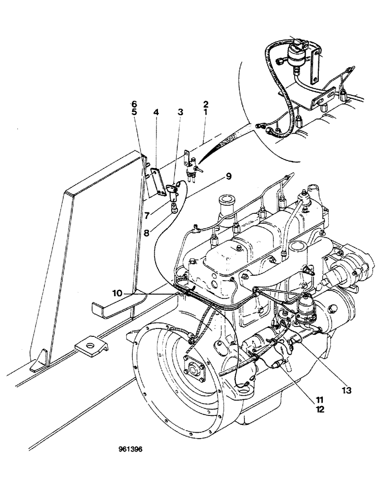 Схема запчастей Case 580G - (542) - ENGINE COMPARTMENT LIGHT (09) - CHASSIS/ATTACHMENTS