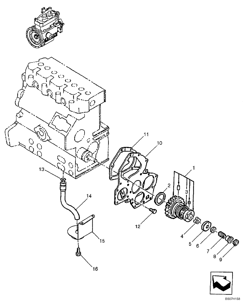 Схема запчастей Case SV185 - (10.304.01) - OIL PUMP & SUCTION FILTER (10) - ENGINE