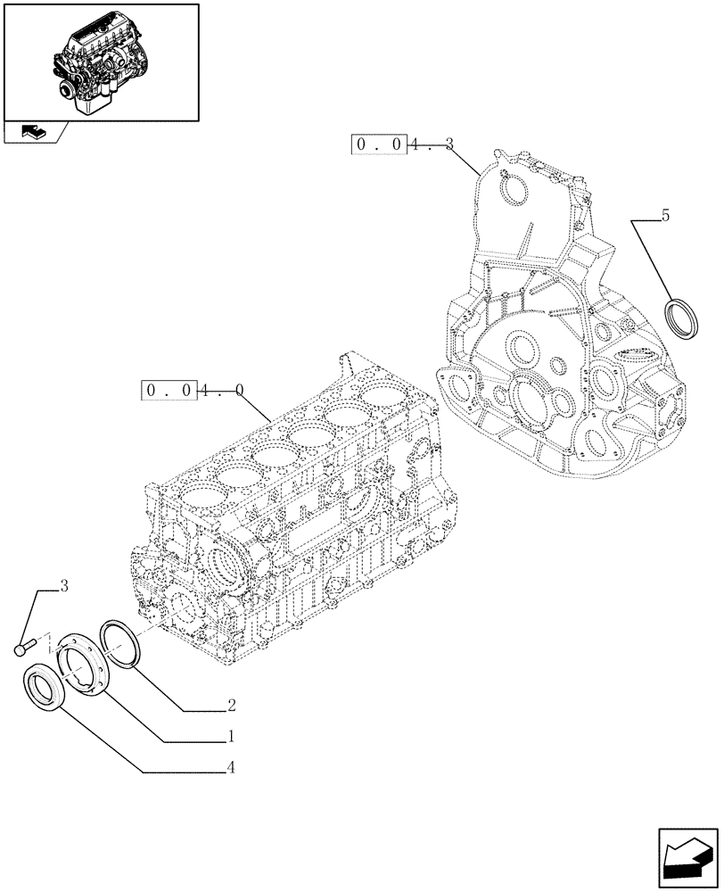 Схема запчастей Case F3BE0684J E902 - (0.04.3[02]) - ENGINE BLOCK FRONT COVER (504045977) 