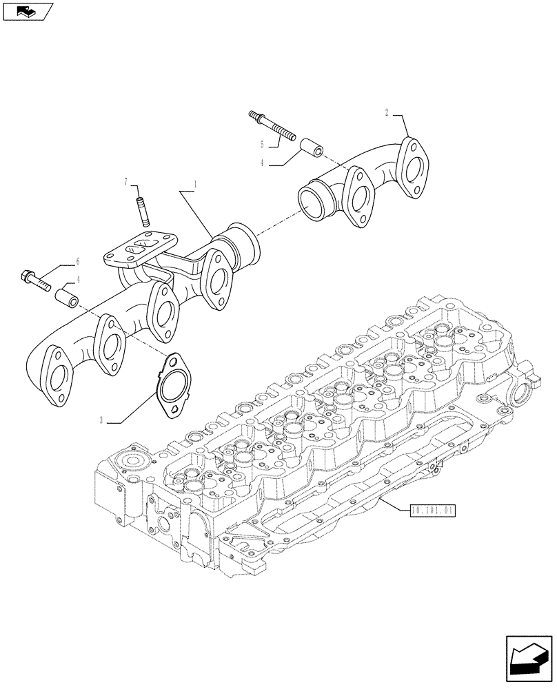 Схема запчастей Case F4HFE613V A003 - (10.254.05) - EXHAUST MANIFOLD (504087959) (10) - ENGINE