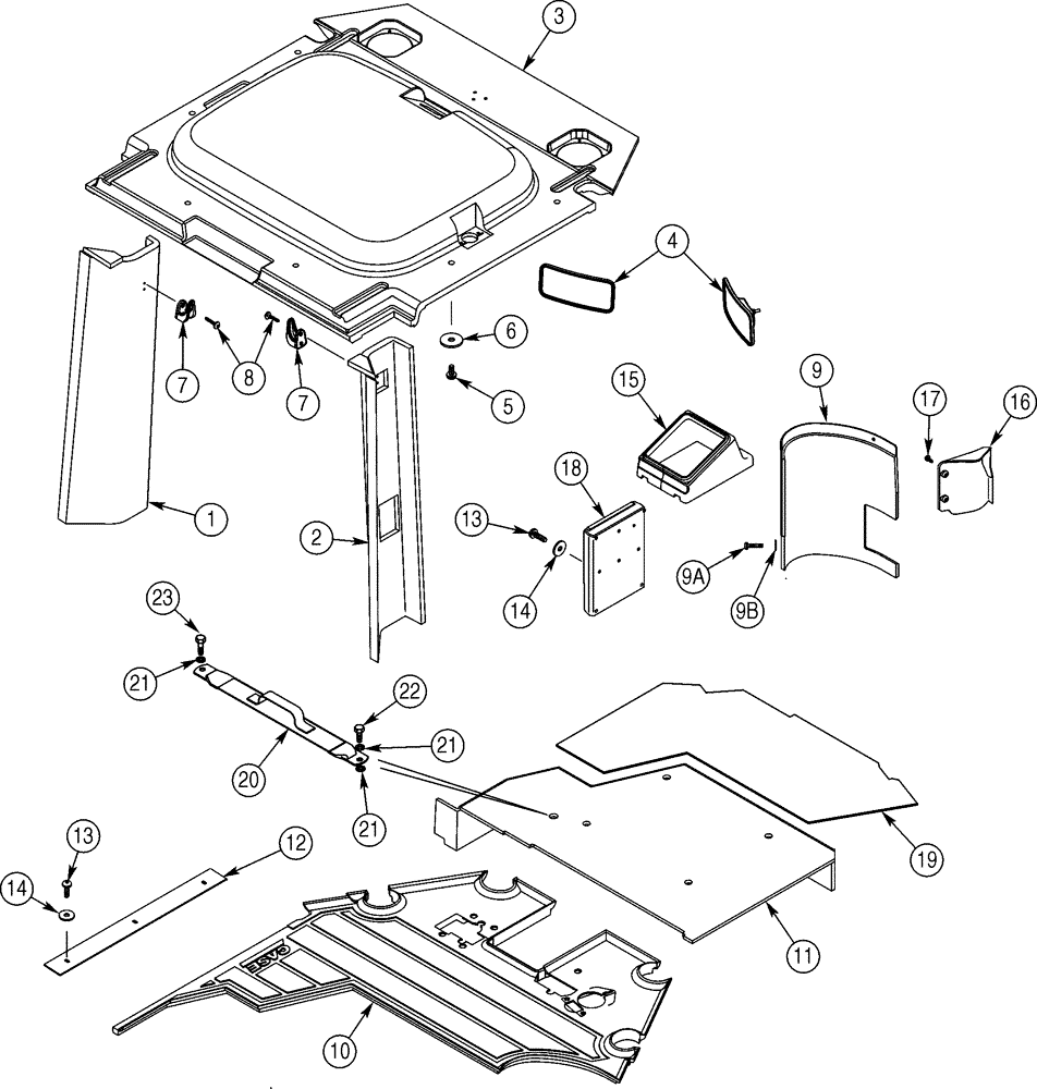 Схема запчастей Case 721C - (09-40) - CAB - INTERIOR (09) - CHASSIS