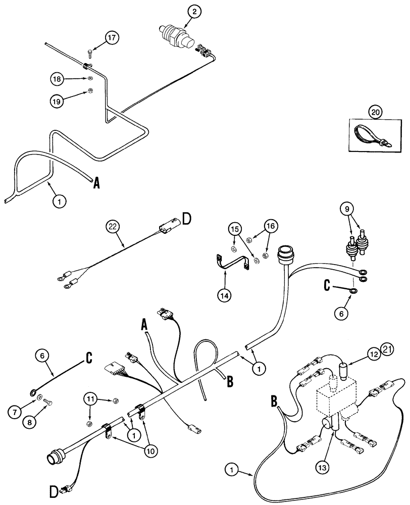 Схема запчастей Case 721C - (04-15) - HARNESS, REAR CHASSIS (04) - ELECTRICAL SYSTEMS