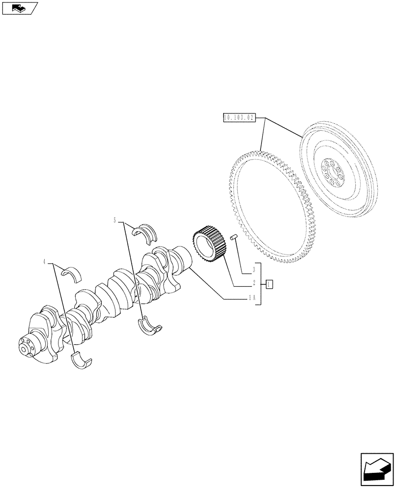 Схема запчастей Case F3DFA613B E003 - (10.103.01) - CRANKSHAFT & RELATED PARTS (504386695) (10) - ENGINE