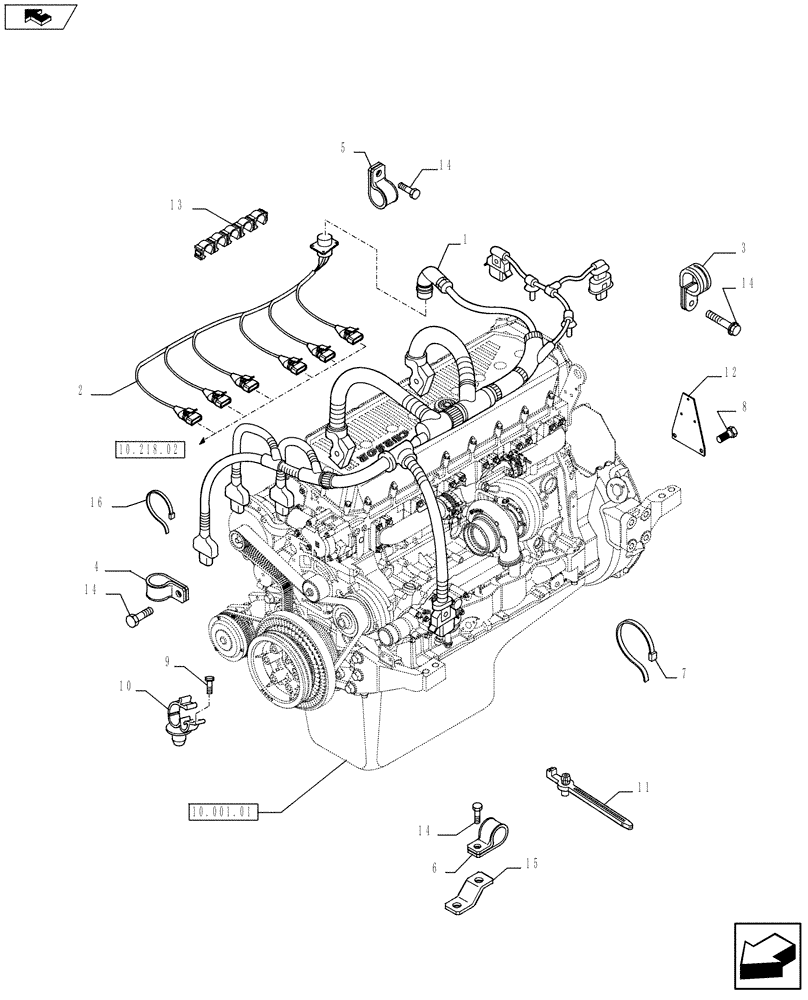 Схема запчастей Case F3BE0684N E915 - (55.100.05) - MOTOR ELECTRIC INSTALLATION (504091649 - 504210565) (55) - ELECTRICAL SYSTEMS