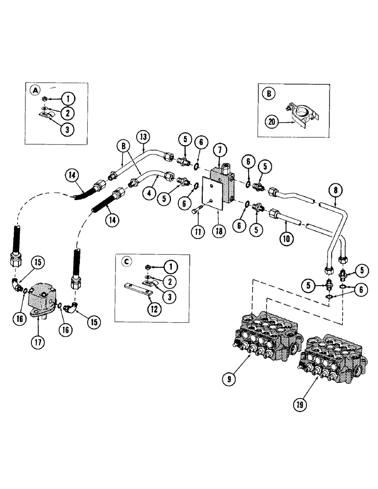 Схема запчастей Case 980 - (132) - SWING MOTOR HYDRAULICS (07) - HYDRAULIC SYSTEM