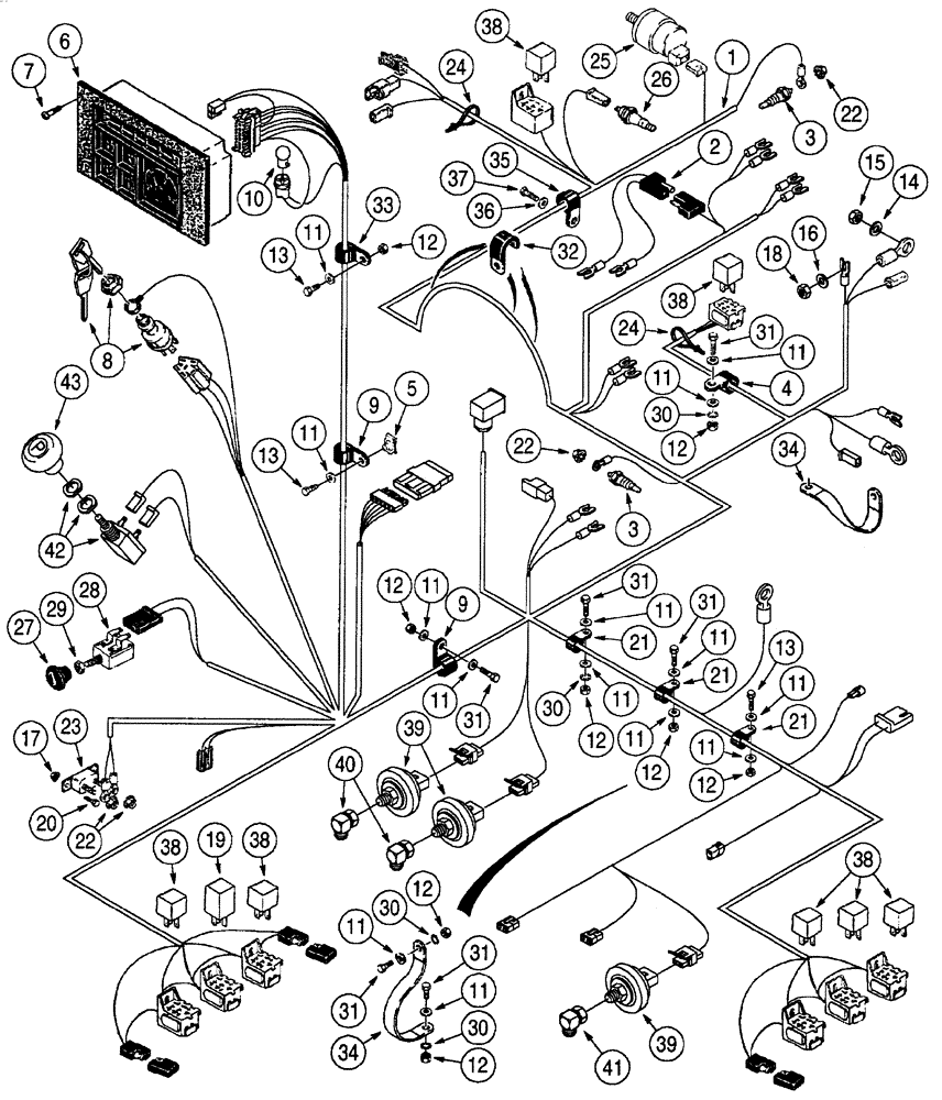 Схема запчастей Case 960 - (04-07) - HARNESS, ENGINE MOUNTING AND CONNECTIONS (04) - ELECTRICAL SYSTEMS