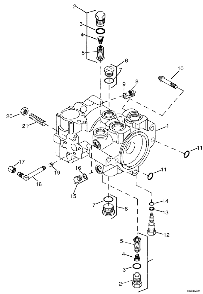 Схема запчастей Case 40XT - (06-17) - PUMP, TANDEM (REAR) 404281A2 (06) - POWER TRAIN