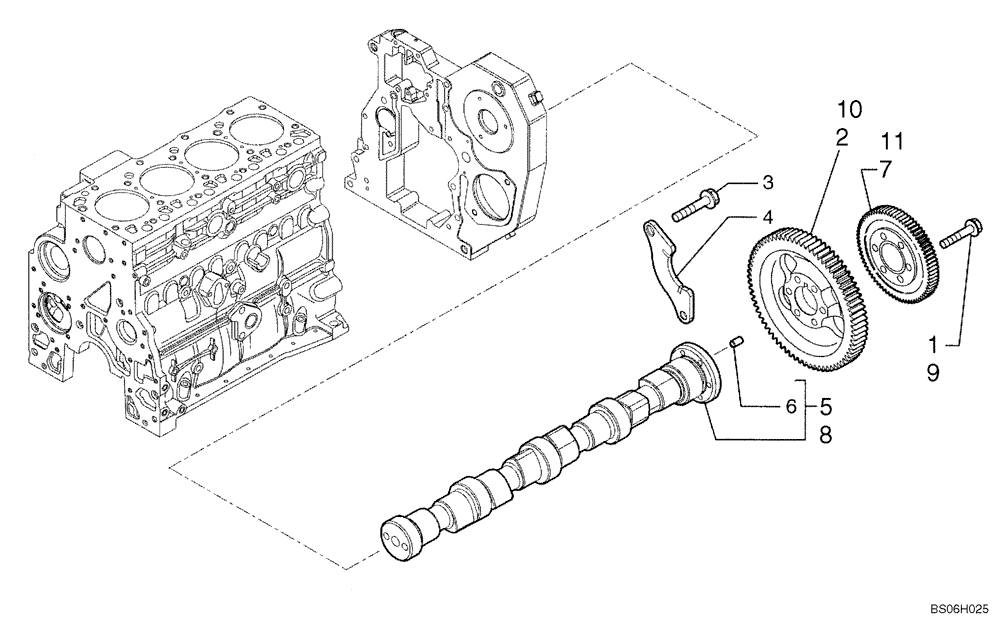 Схема запчастей Case 580SM - (02-28) - CAMSHAFT (02) - ENGINE