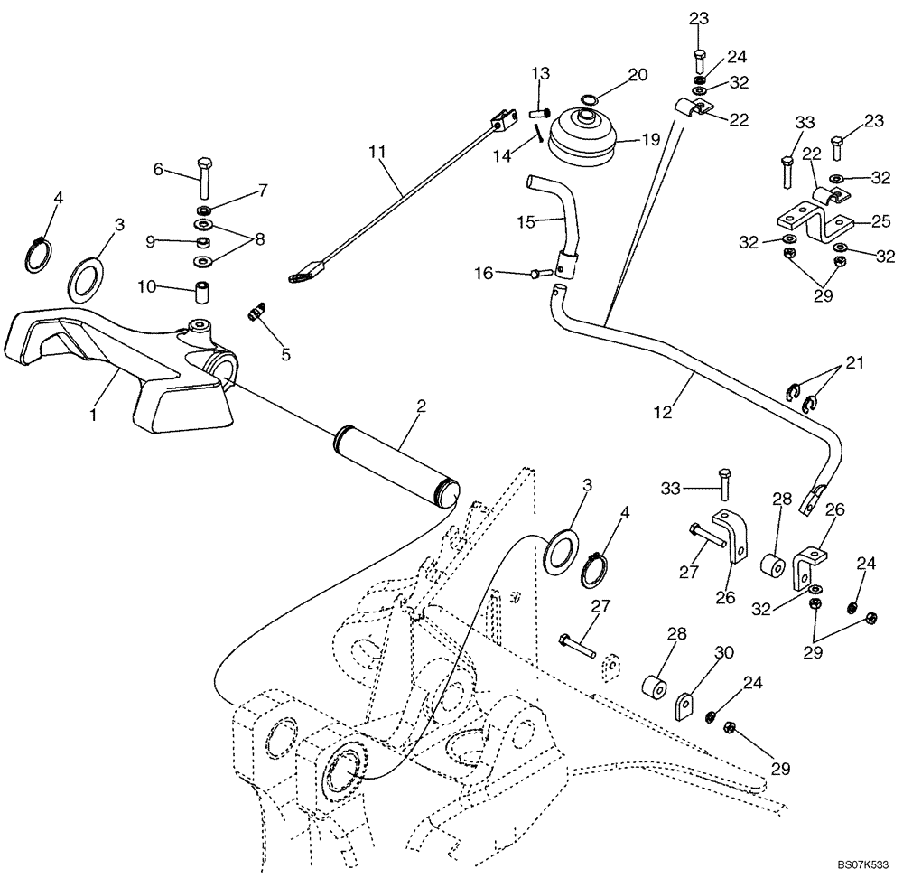 Схема запчастей Case 590SM - (09-24) - BOOM LATCH (WITHOUT PILOT CONTROLS) (09) - CHASSIS/ATTACHMENTS