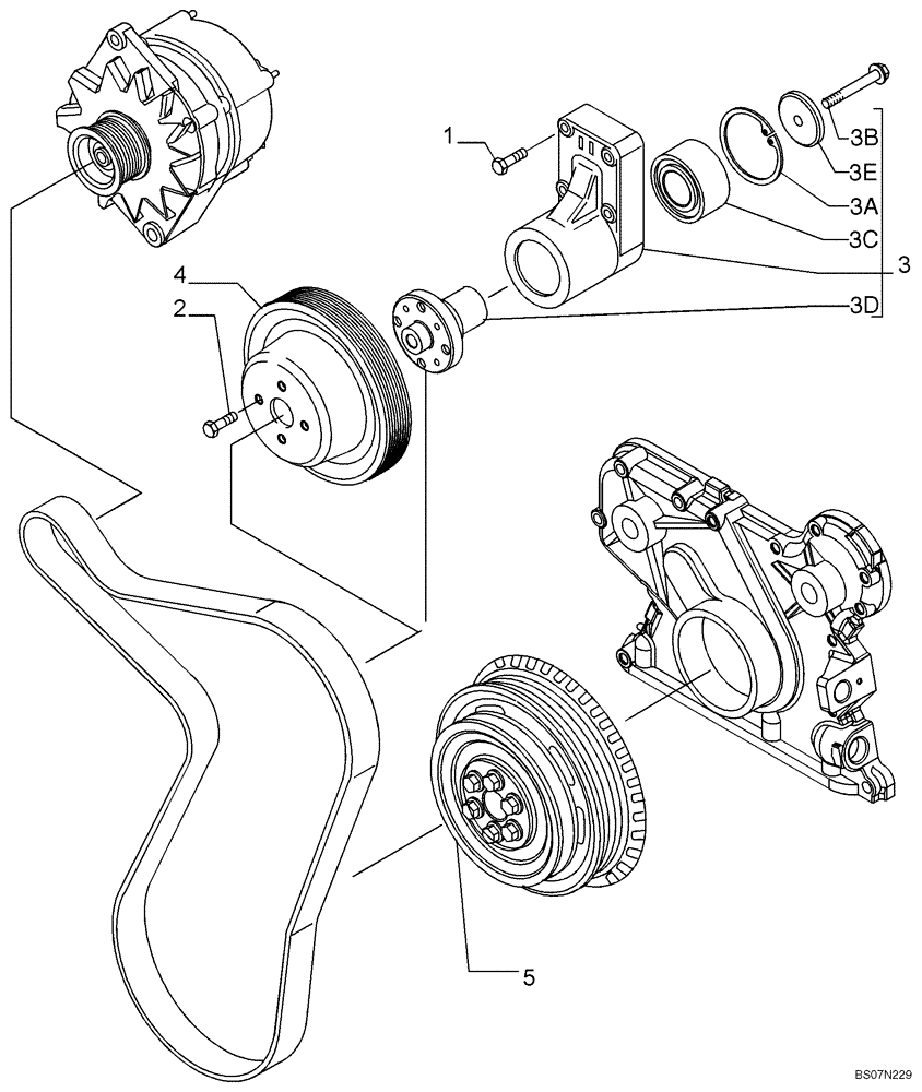 Схема запчастей Case 590SM - (02-40) - FAN DRIVE (02) - ENGINE