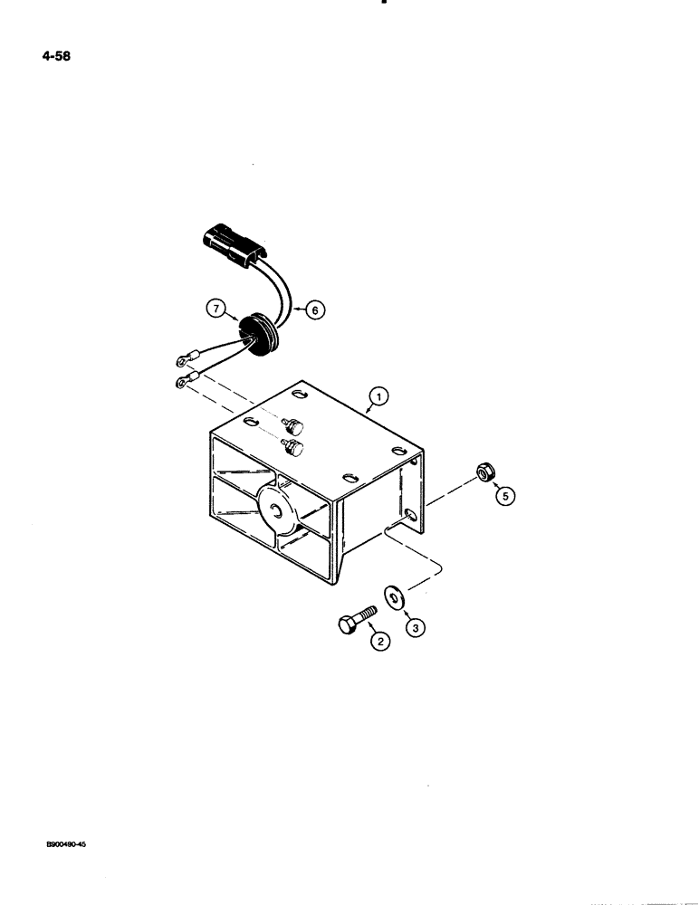 Схема запчастей Case 621 - (4-58) - BACKUP ALARM (04) - ELECTRICAL SYSTEMS