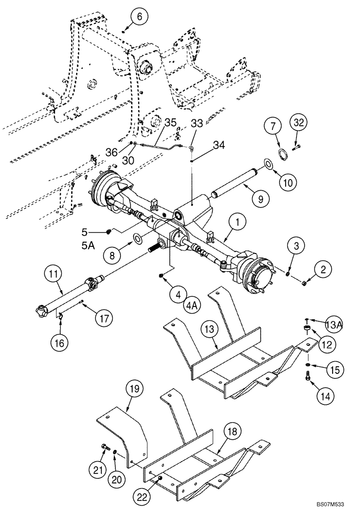 Схема запчастей Case 580M - (06-01) - AXLE, FRONT DRIVE - MOUNTING (06) - POWER TRAIN