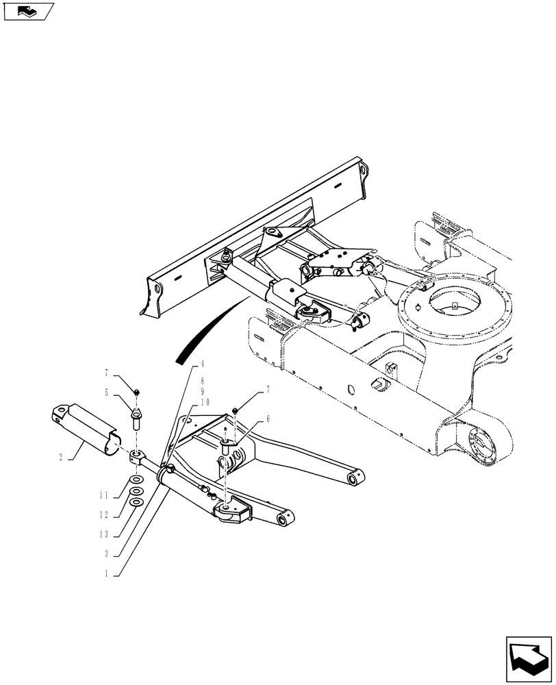 Схема запчастей Case CX55BMSR - (02-025[01]) - CYLINDER INSTALL (ANGLE DOZER) (35) - HYDRAULIC SYSTEMS