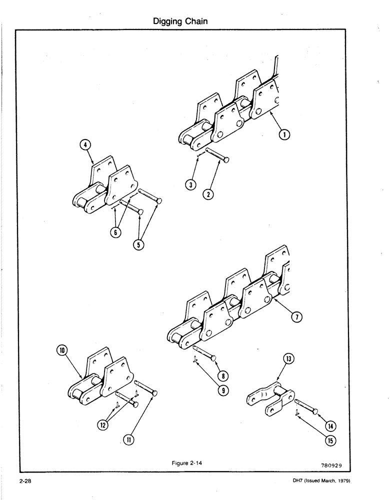 Схема запчастей Case DH7 - (2-28) - DIGGING CHAIN (89) - TOOLS