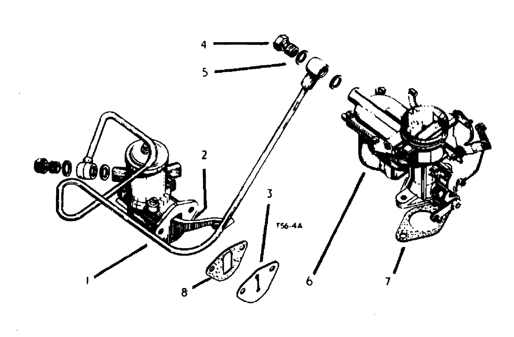 Схема запчастей Case 500 - (12-122) - CARBURETOR, FUEL PUMP AND PETROL ENGINE No Description