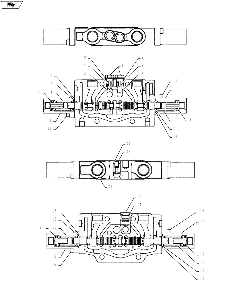 Схема запчастей Case CX55BMSR - (01-018[03]) - VALVE INSTALL (35) - HYDRAULIC SYSTEMS